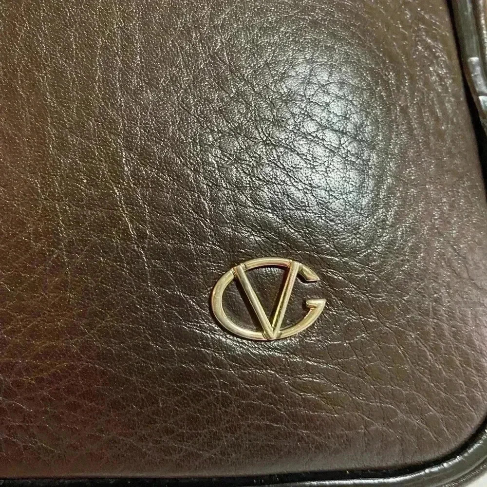 Glovanni Valentino unisex vintage brown leather wristlet clutch bag - Picture 4 of 14